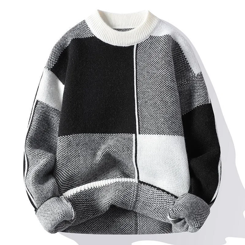 Splicing Sweater Round Neck Sweaters Male Self-cultivation Winter Leisure Thick Men's Pullover
Splicing Sweater Round Neck Sweaters Male Self-cultivation Winter Leisure Thick Men's Pullover