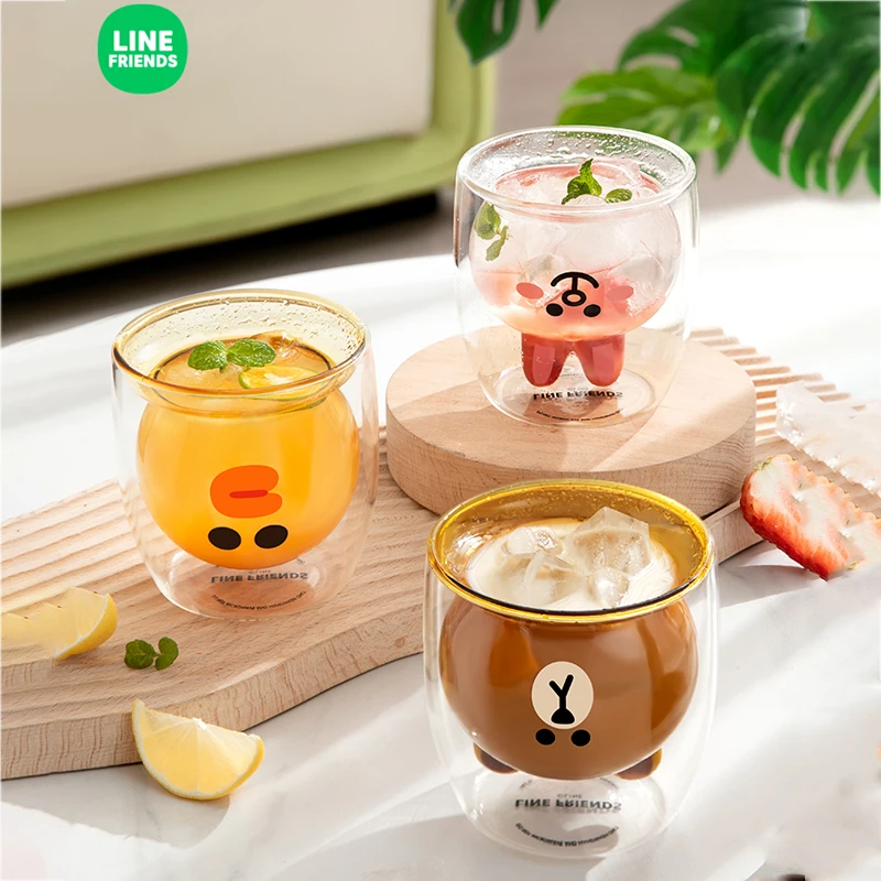 Милая двухслойная стеклянная чашка для воды Line Friends, коричневая чашка для чая, кофе и молока, подарок
Милая двухслойная стеклянная чашка для воды Line Friends, коричневая чашка для чая, кофе и молока, подарок