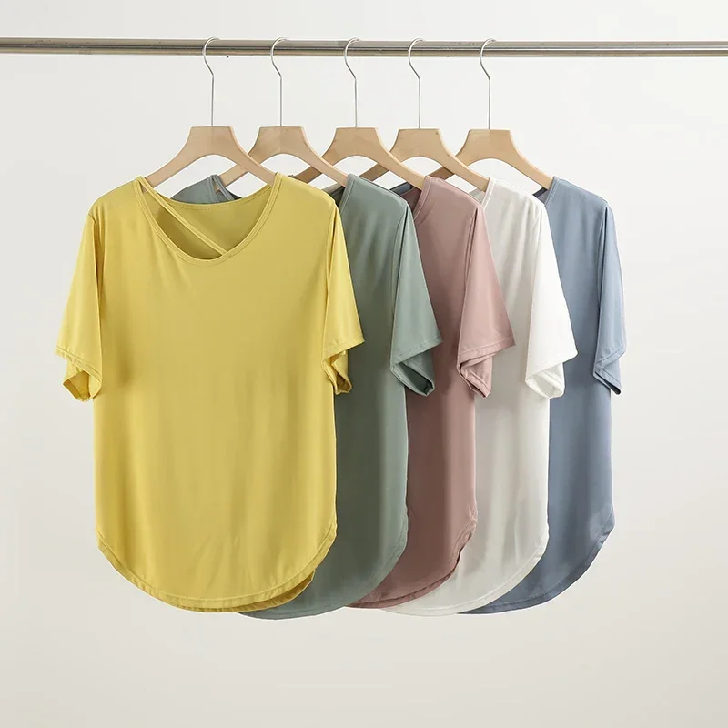 Lulu Women Sports Shirts Summer Quick Dry Breathable Short Sleeve T-shirt Loose Yoga Tops Fitness Running Sportswear 
Lulu Women Sports Shirts Summer Quick Dry Breathable Short Sleeve T-shirt Loose Yoga Tops Fitness Running Sportswear