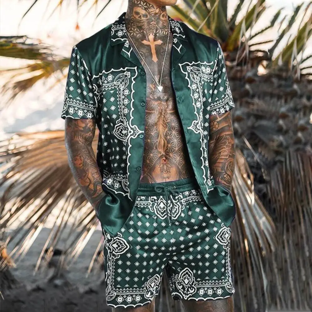 Summer printed casual shirt beach two-piece suit 2023 new fashion men's short-sleeved vintage casual shirt set
Summer printed casual shirt beach two-piece suit 2023 new fashion men's short-sleeved vintage casual shirt set