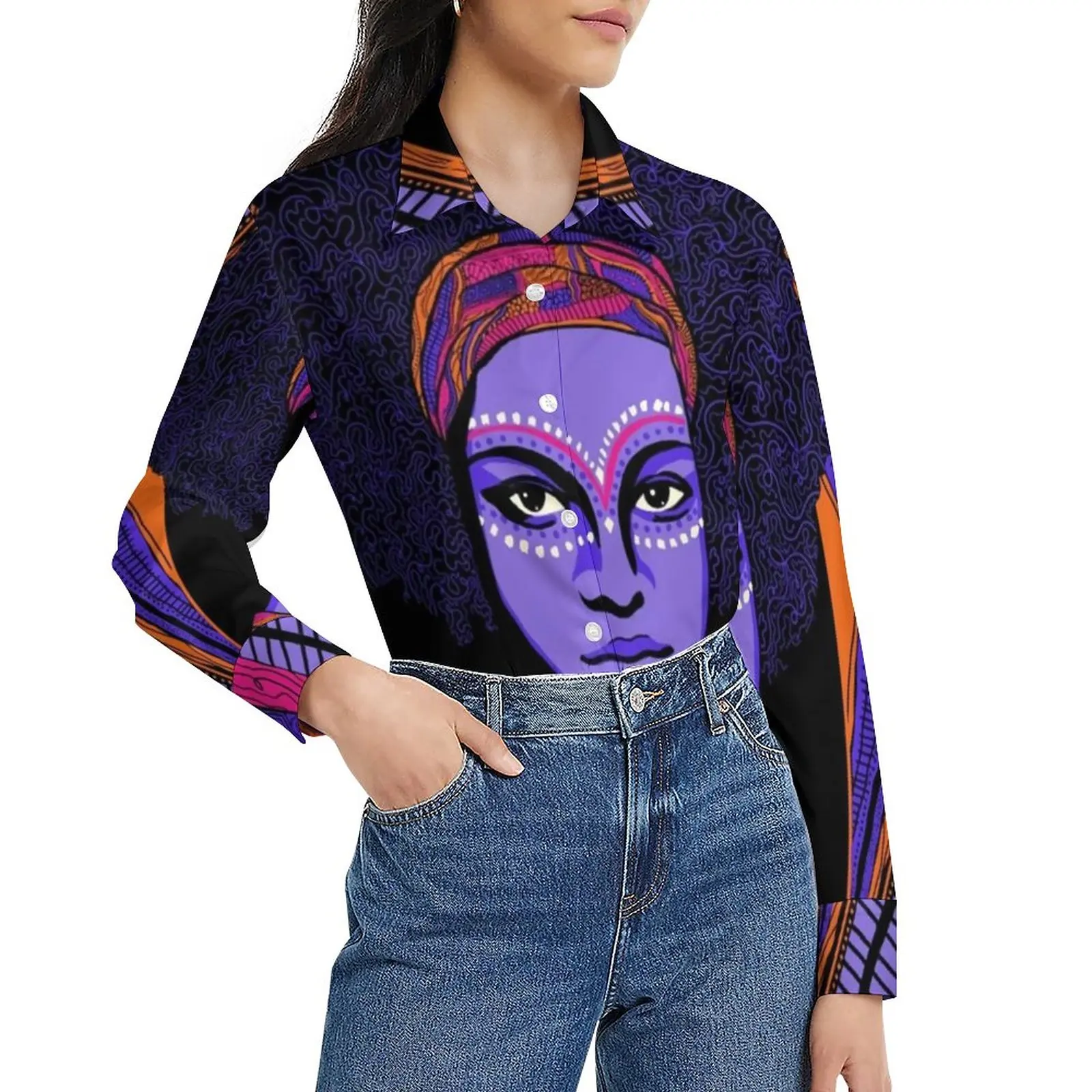 Colorful African Woman Blouse Goddess Print Aesthetic Design Blouses Women Long-Sleeve Korean Fashion Shirt Spring Oversize Tops
Colorful African Woman Blouse Goddess Print Aesthetic Design Blouses Women Long-Sleeve Korean Fashion Shirt Spring Oversize Tops