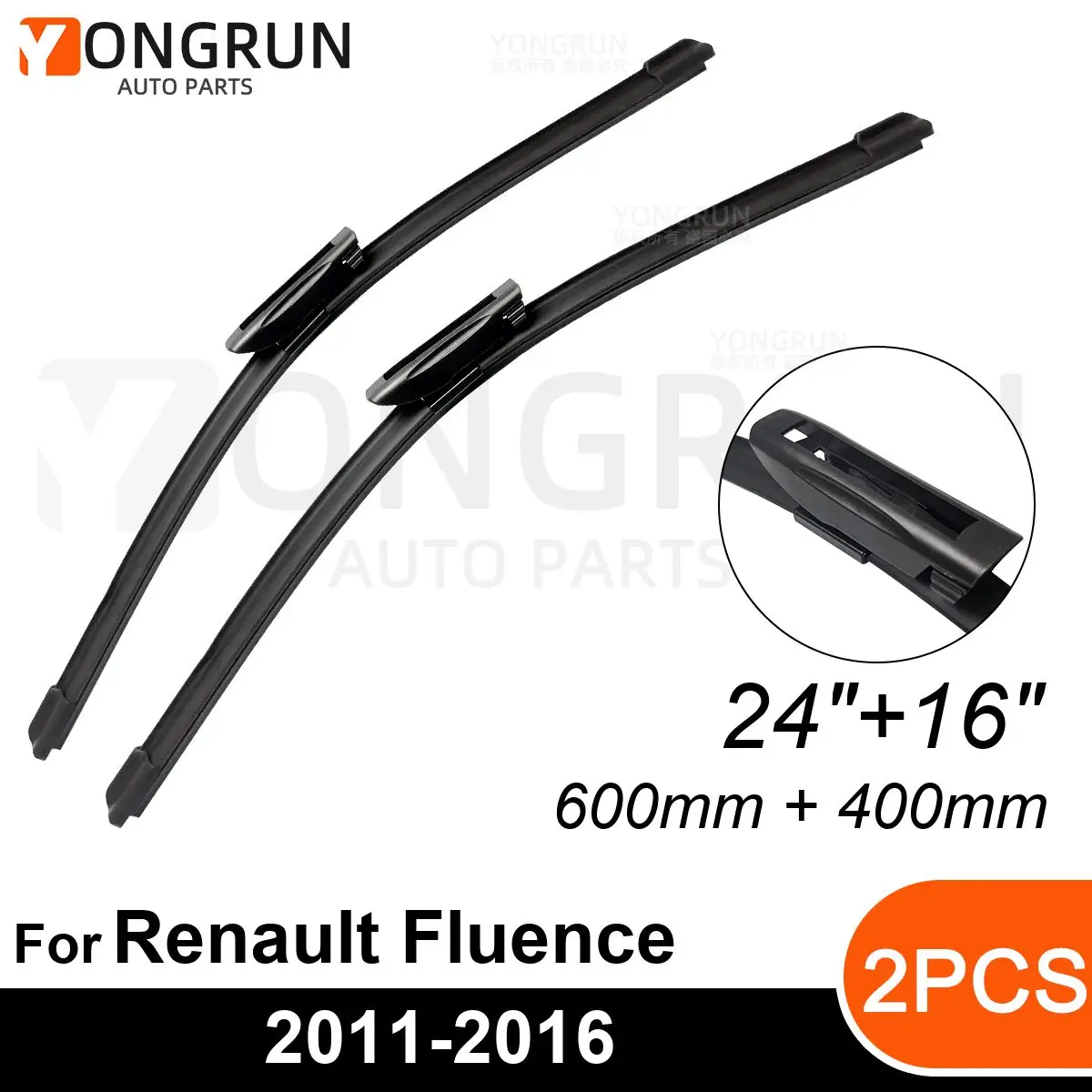 Передние стеклоочистители для Renault Fluence 2011-2016, резиновая щетка стеклоочистителя 24 + 16 дюймов, аксессуары для лобового стекла автомобиля 2012, 2013, 2014, 2015
Передние стеклоочистители для Renault Fluence 2011-2016, резиновая щетка стеклоочистителя 24 + 16 дюймов, аксессуары для лобового стекла автомобиля 2012, 2013, 2014, 2015