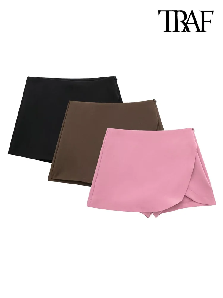 TRAF Women Fashion Pareo Style Shorts Skirts Vintage High Waist Side Zipper Female Skort Mujer
TRAF Women Fashion Pareo Style Shorts Skirts Vintage High Waist Side Zipper Female Skort Mujer