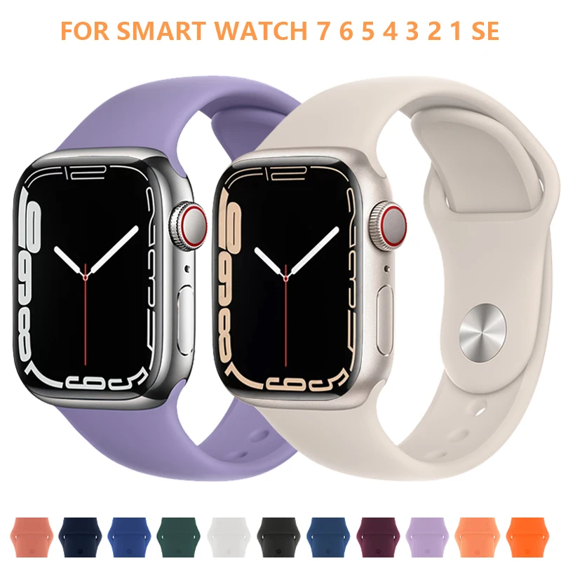 Silicone Strap for Apple Watch Band se 7 45mm 42mm 40mm 38mm smart bracelets watchband on iWatch band for Series 7 6 5 4 3 2
Silicone Strap for Apple Watch Band se 7 45mm 42mm 40mm 38mm smart bracelets watchband on iWatch band for Series 7 6 5 4 3 2