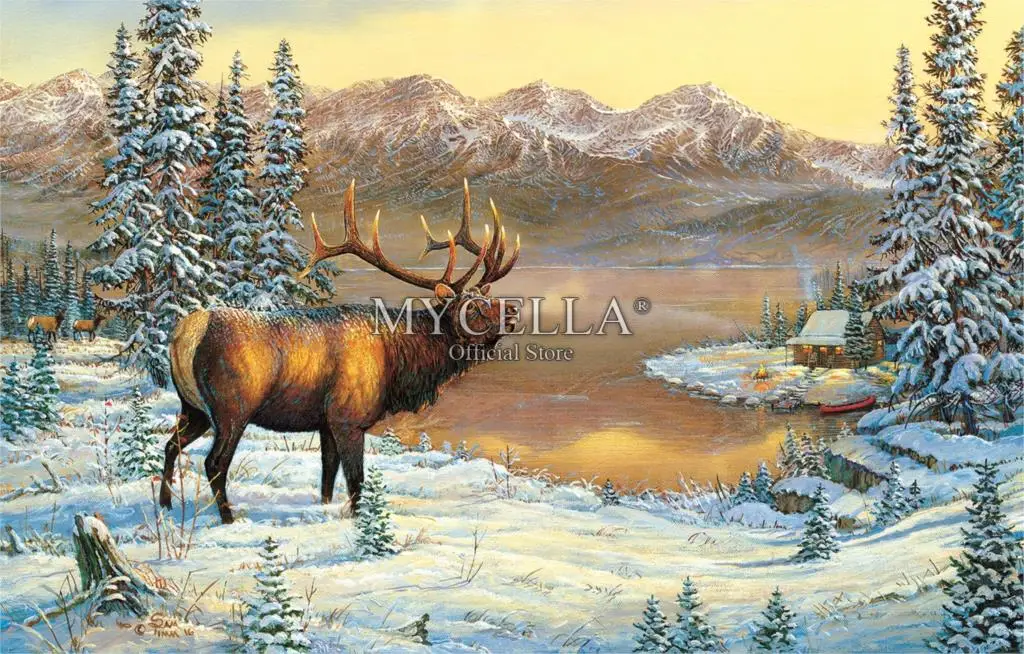 5d Diy Diamond Painting Full Cross Stitch Animals Diamond Mosaic Elk Cabin Mountain Wall Stickers Embroidery decoração para casa
5d Diy Diamond Painting Full Cross Stitch Animals Diamond Mosaic Elk Cabin Mountain Wall Stickers Embroidery decoração para casa