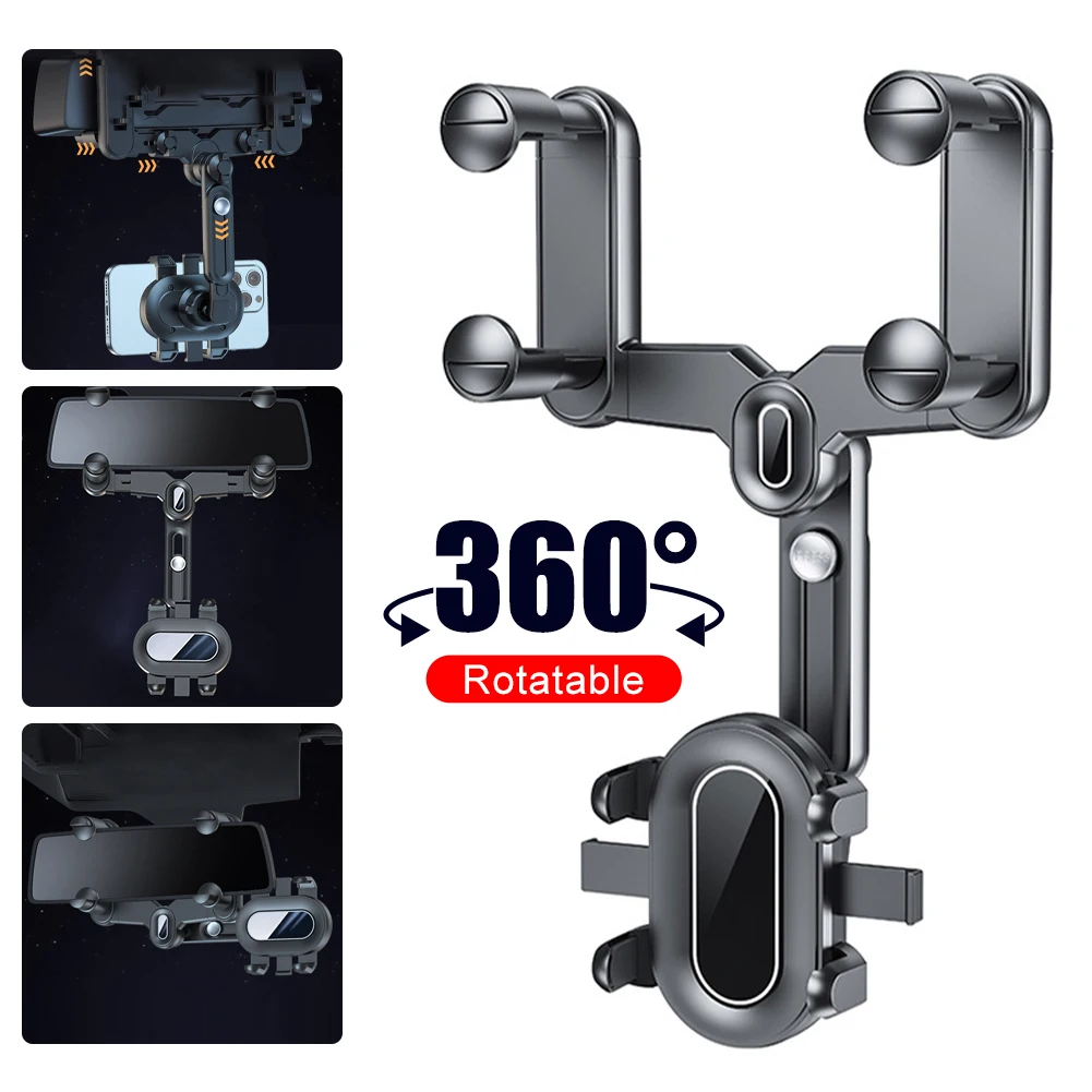 Rearview Mirror Phone Holder 360 Degree Rotatable And Telescopic Phone Mount GPS Holder Universal Car Phone Holder Stand Cradle
Rearview Mirror Phone Holder 360 Degree Rotatable And Telescopic Phone Mount GPS Holder Universal Car Phone Holder Stand Cradle