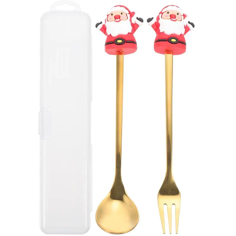 1 Set Christmas Cutlery Set Stainless Steel Dessert Spoon Fruit Fork for Travel Party
1 Set Christmas Cutlery Set Stainless Steel Dessert Spoon Fruit Fork for Travel Party