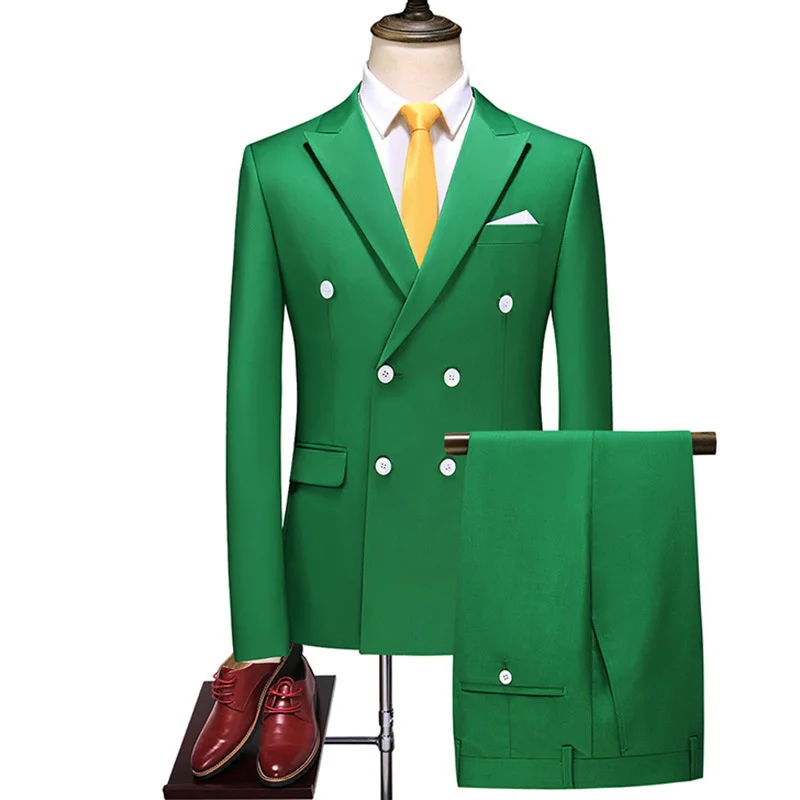 Business Men's Suit Korean Version Slim Solid Color Double Breasted Two-piece Set Suits for Men Costume Homme Trajes De Hombre
Business Men's Suit Korean Version Slim Solid Color Double Breasted Two-piece Set Suits for Men Costume Homme Trajes De Hombre