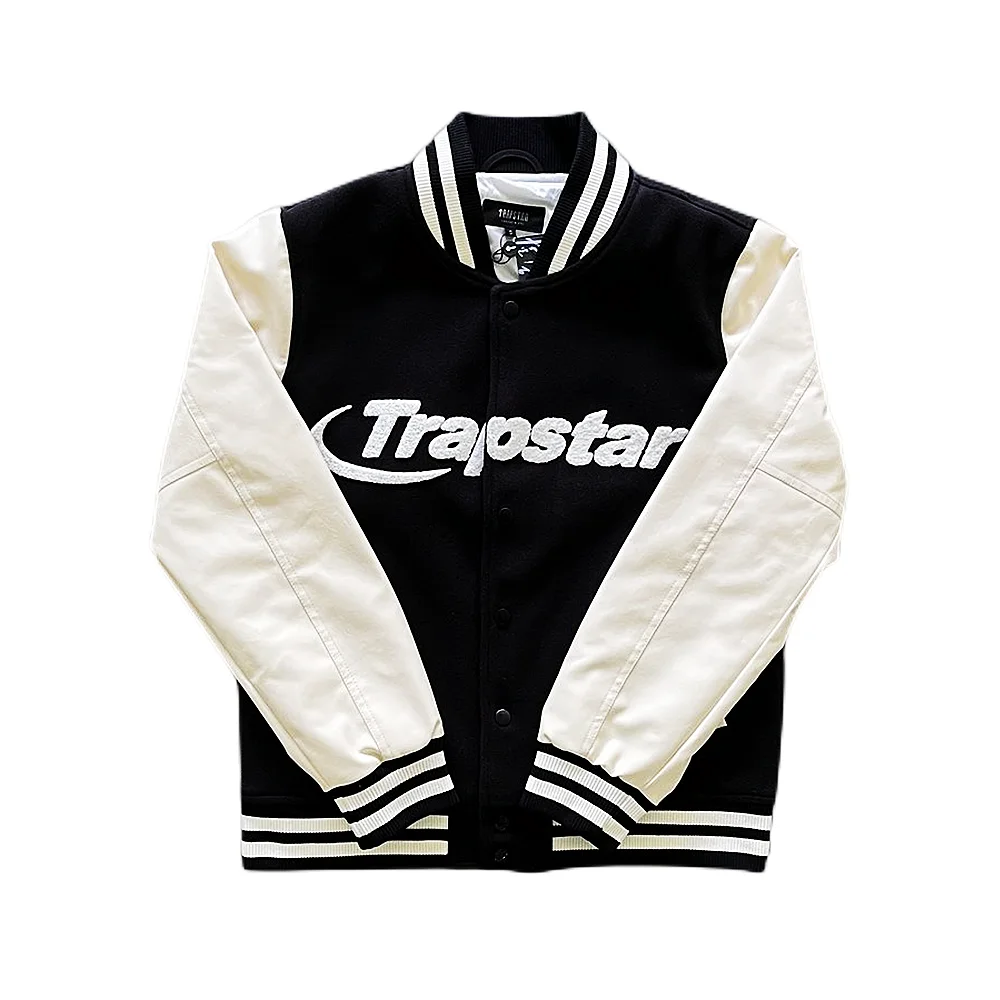 2022 Winter Men Fashion Baseball Uniform Trapstar Varsity Jacket Faux Leather Top Quality Women Embroidered High Street Coat
2022 Winter Men Fashion Baseball Uniform Trapstar Varsity Jacket Faux Leather Top Quality Women Embroidered High Street Coat