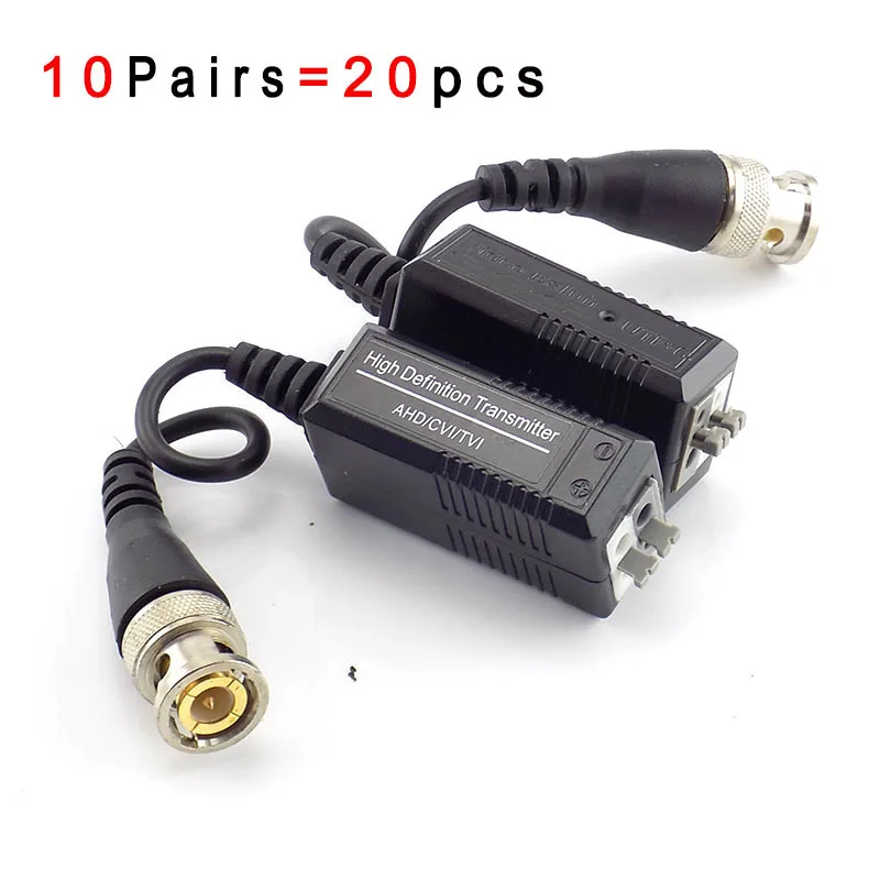 10pair UTP Video Balun Twisted CCTV Balun Passive Transceivers for HD CVI/TVI/AHD Camera Male BNC to UTP camera Accessories H10
10pair UTP Video Balun Twisted CCTV Balun Passive Transceivers for HD CVI/TVI/AHD Camera Male BNC to UTP camera Accessories H10