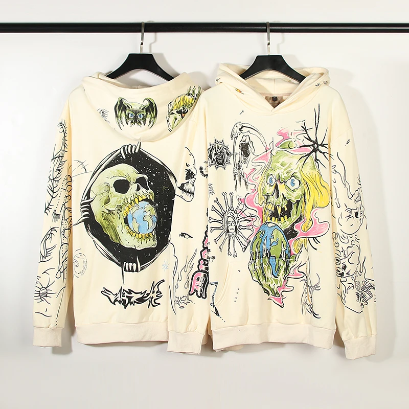 High Street Hand Painted Graffiti Dark Skeleton Head Halloween Funny Print Hoodie
High Street Hand Painted Graffiti Dark Skeleton Head Halloween Funny Print Hoodie
