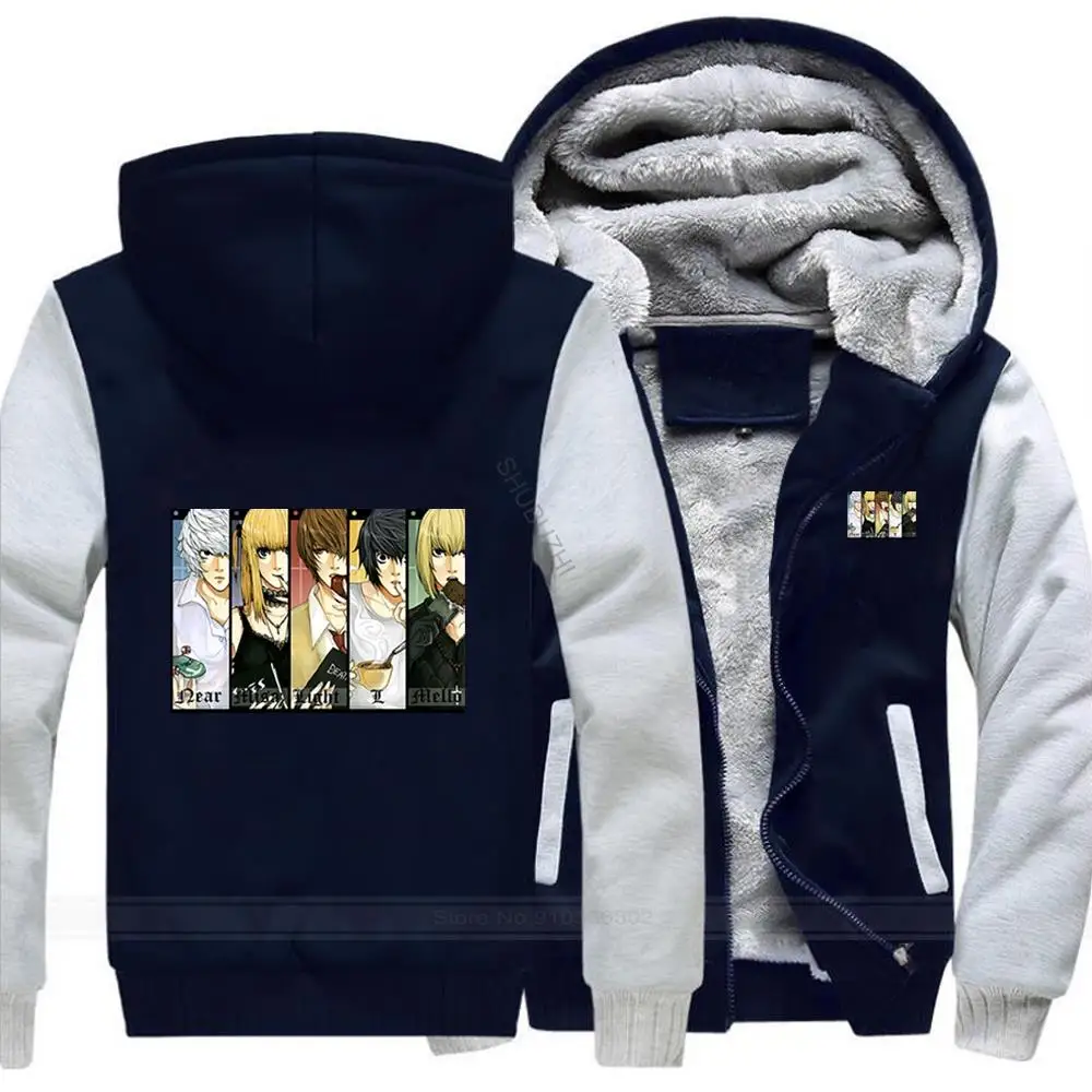 death note japan anime yagami light kira Hooded Sweatshirts Zipper Sportswear Winter Casual Raglan Sleeve Mens Warm Jackets
death note japan anime yagami light kira Hooded Sweatshirts Zipper Sportswear Winter Casual Raglan Sleeve Mens Warm Jackets