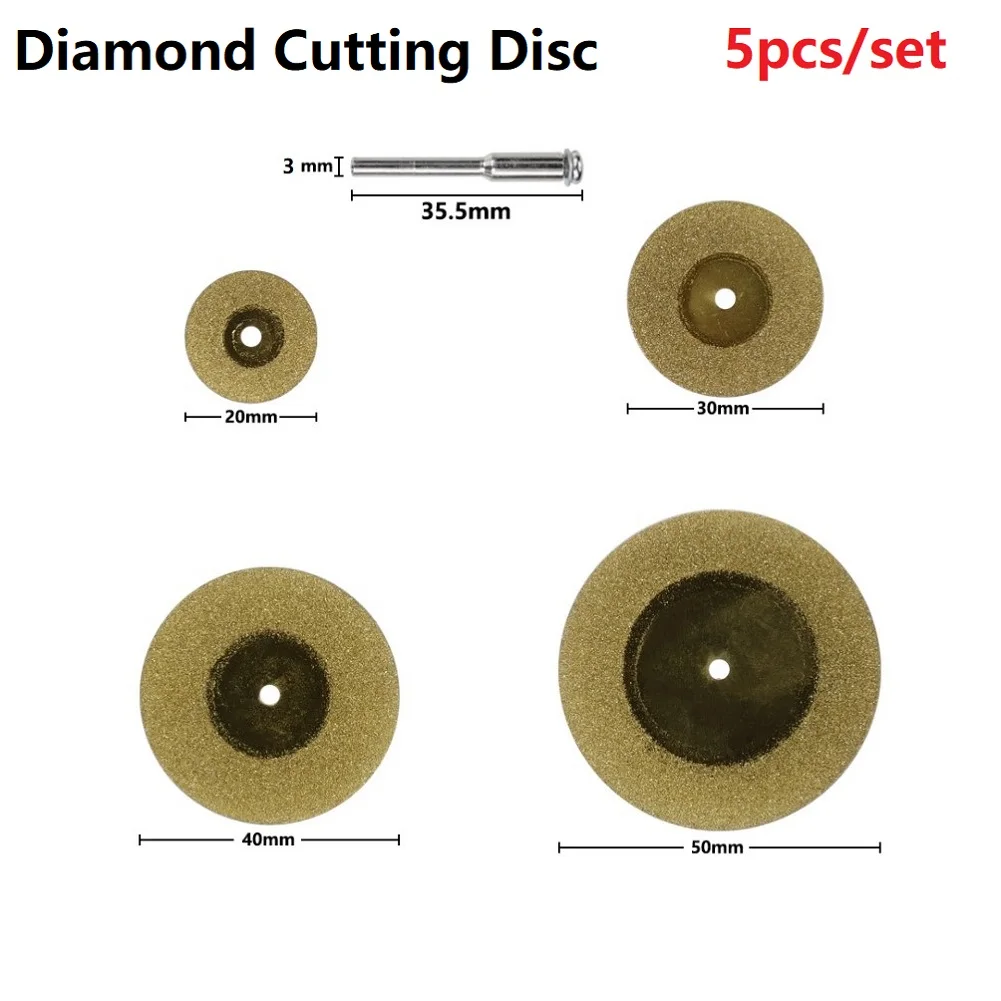 5pc Mini Diamond Cutting Disc Titanium Coated Circular Saw Blade For TiN Rotary Tool Cutting Gemstone Rock Glass Copper
5pc Mini Diamond Cutting Disc Titanium Coated Circular Saw Blade For TiN Rotary Tool Cutting Gemstone Rock Glass Copper