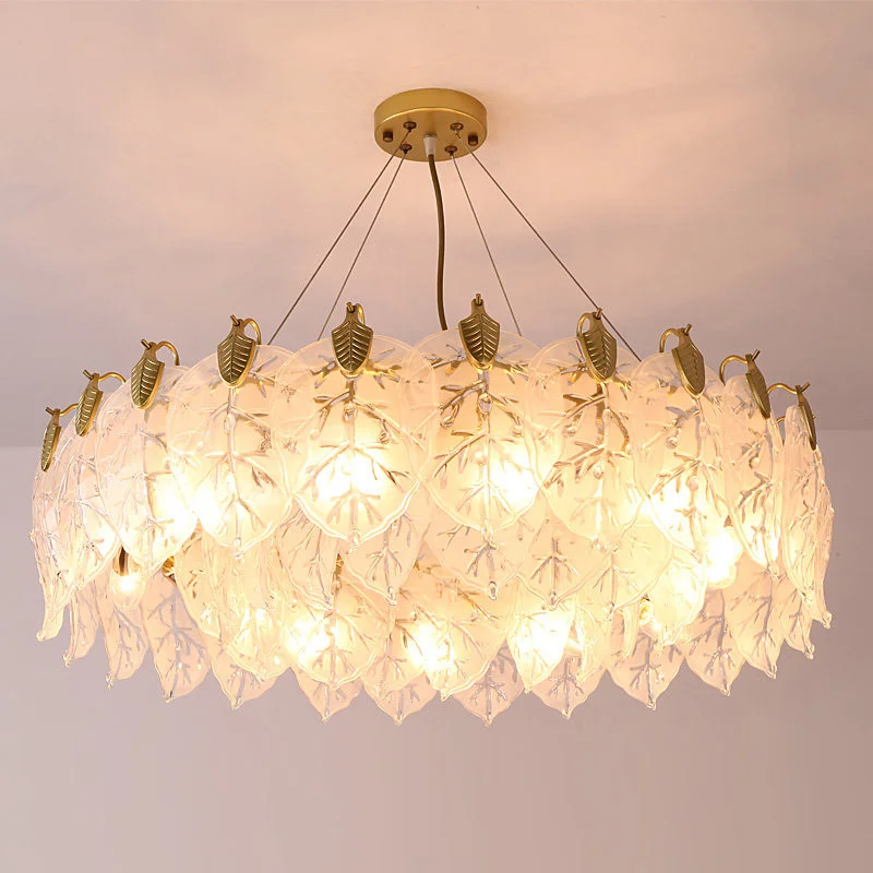 LED pendant lamp French Romantic Chandeliers Luxury Living Room Leaf-shaped Glass Warm Bedroom Retro Dining Room Lamps
LED pendant lamp French Romantic Chandeliers Luxury Living Room Leaf-shaped Glass Warm Bedroom Retro Dining Room Lamps