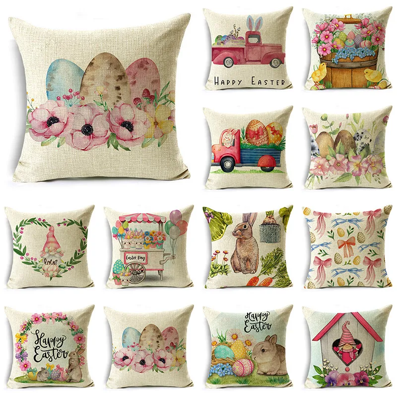 Happy Easter Easter Egg Rabbit Bow Tie Car White Linen Throw Pillowcase Bedroom Sofa Chair 40*40cm/45*45cm/50*50cm 
Happy Easter Easter Egg Rabbit Bow Tie Car White Linen Throw Pillowcase Bedroom Sofa Chair 40*40cm/45*45cm/50*50cm