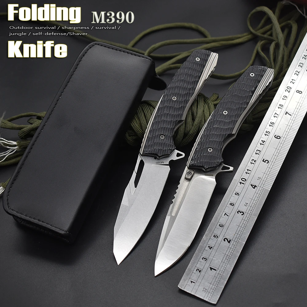 M390 Blade Ball Bearing Folding Knife High Hardness G10+TC4 Titanium Alloy Handle Knife Camping Hunting Pocket Knife Tool Gift
M390 Blade Ball Bearing Folding Knife High Hardness G10+TC4 Titanium Alloy Handle Knife Camping Hunting Pocket Knife Tool Gift