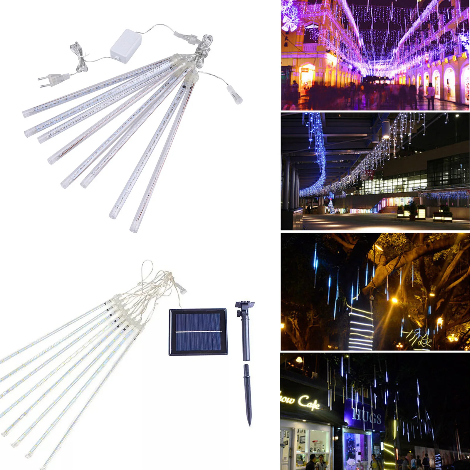 Solar LED Meteor Shower Rain Light 30cm 8 Tubes EU Plug Waterproof Outdoor Garden Street Garland Christmas Holiday Party Decor
Solar LED Meteor Shower Rain Light 30cm 8 Tubes EU Plug Waterproof Outdoor Garden Street Garland Christmas Holiday Party Decor