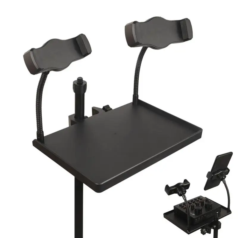 Phone Holder Microphone Stand Tray Two-hole Stand Sound Card Tray Universal Sound Card Tray For Live Broadcast Stage Recording
Phone Holder Microphone Stand Tray Two-hole Stand Sound Card Tray Universal Sound Card Tray For Live Broadcast Stage Recording
