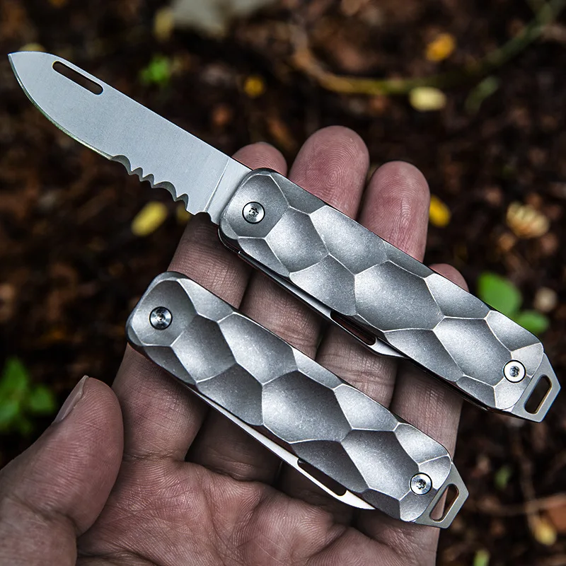 Titanium Alloy Outdoor Tactical Knife EDC Multi-function Folding Knife Opener Tool Portable D2 Steel Sharp Keychain Pocket Knife
Titanium Alloy Outdoor Tactical Knife EDC Multi-function Folding Knife Opener Tool Portable D2 Steel Sharp Keychain Pocket Knife
