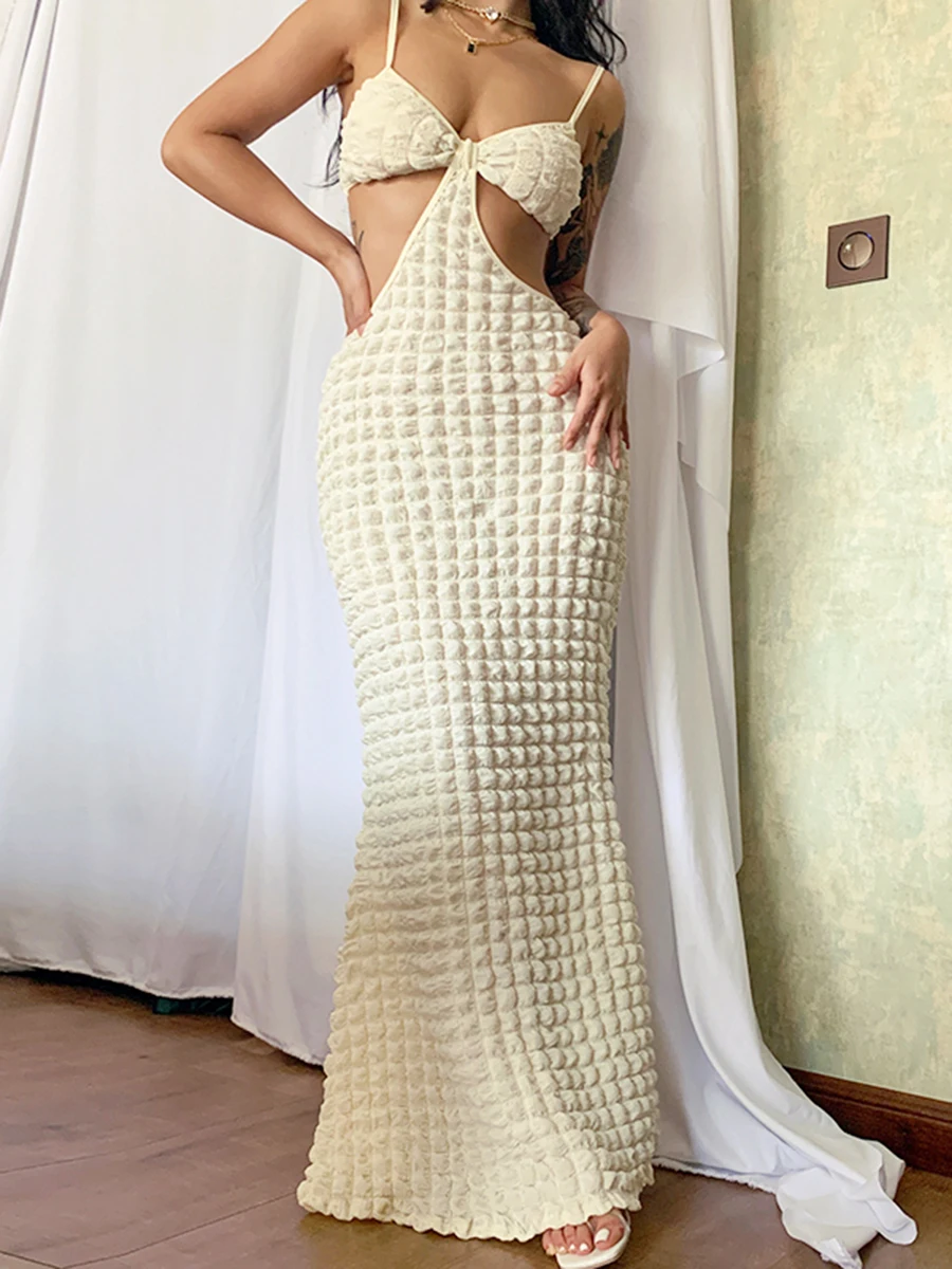 Ladies Sexy Hollow Out Long Dress Women Sleeveless V Neck Solid Color Casual Elegant Party Sling Dress
Ladies Sexy Hollow Out Long Dress Women Sleeveless V Neck Solid Color Casual Elegant Party Sling Dress