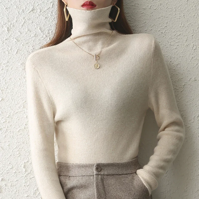 Women's Autumn and Winter 100% Wool Casual Warm Stacked High Neck Wool Loose Thick Underlay Knitted Sweater Top
Women's Autumn and Winter 100% Wool Casual Warm Stacked High Neck Wool Loose Thick Underlay Knitted Sweater Top
