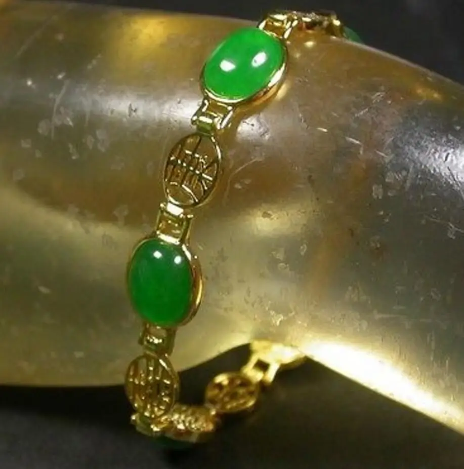 Free shipping new hot Yellow Gold Plate CHINESE Green JADE Cabochon Fu Lucky Bangle Bracelet
Free shipping new hot Yellow Gold Plate CHINESE Green JADE Cabochon Fu Lucky Bangle Bracelet