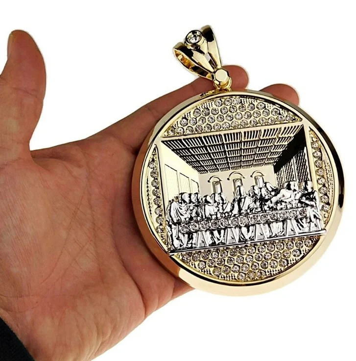 ANGLANG Luxury Handmade Huge The Last Supper Pendant Chain Necklace Bridal Wedding Shiny CZ Stone Hip Hop Medallion Jewelry
ANGLANG Luxury Handmade Huge The Last Supper Pendant Chain Necklace Bridal Wedding Shiny CZ Stone Hip Hop Medallion Jewelry