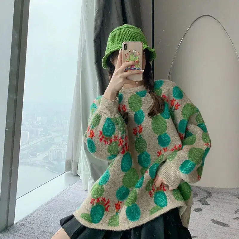 Women's Sweater 2023 New Autumn Winter Korean Warm Casual Loose O Neck Fashion Lady Print Knitted Pullover Sweaters Tops A59
Women's Sweater 2023 New Autumn Winter Korean Warm Casual Loose O Neck Fashion Lady Print Knitted Pullover Sweaters Tops A59
