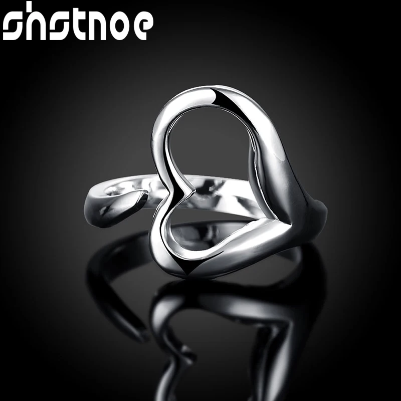 925 Sterling Silver Heart-Shaped Open Ring For Women Charm Jewelry Fashion Wedding Engagement Party Gift
925 Sterling Silver Heart-Shaped Open Ring For Women Charm Jewelry Fashion Wedding Engagement Party Gift