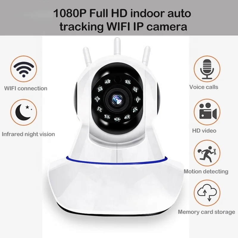 1080P Home Security IP Camera Wireless Smart WiFi Camera WI-FI Audio Record Surveillance Baby Monitor HD Camera
1080P Home Security IP Camera Wireless Smart WiFi Camera WI-FI Audio Record Surveillance Baby Monitor HD Camera