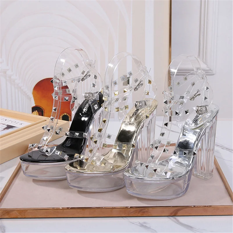 2022 Women Summer Block 13cm High Heels 3.5cm Platform Slides Rivets Mules Lady Transparent Slippers Block Clear Heels Shoes
2022 Women Summer Block 13cm High Heels 3.5cm Platform Slides Rivets Mules Lady Transparent Slippers Block Clear Heels Shoes