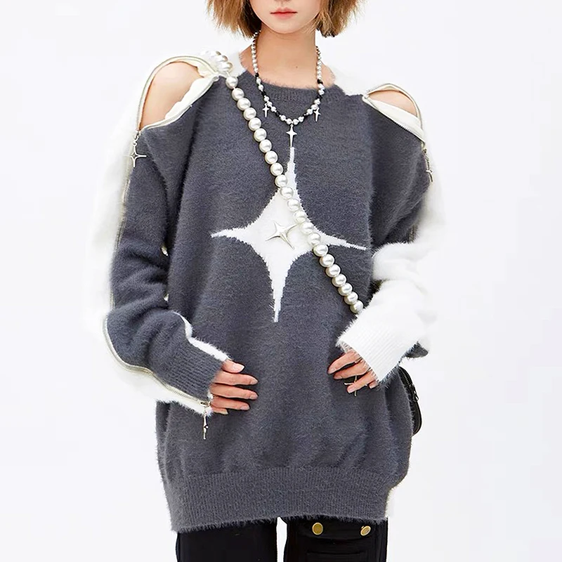 Korea Fashion Designer Sweaters For Women Autumn Winter Clothes Chic zipper Hollow Out Loose Women's Sweater Y2k Clothes SL266
Korea Fashion Designer Sweaters For Women Autumn Winter Clothes Chic zipper Hollow Out Loose Women's Sweater Y2k Clothes SL266