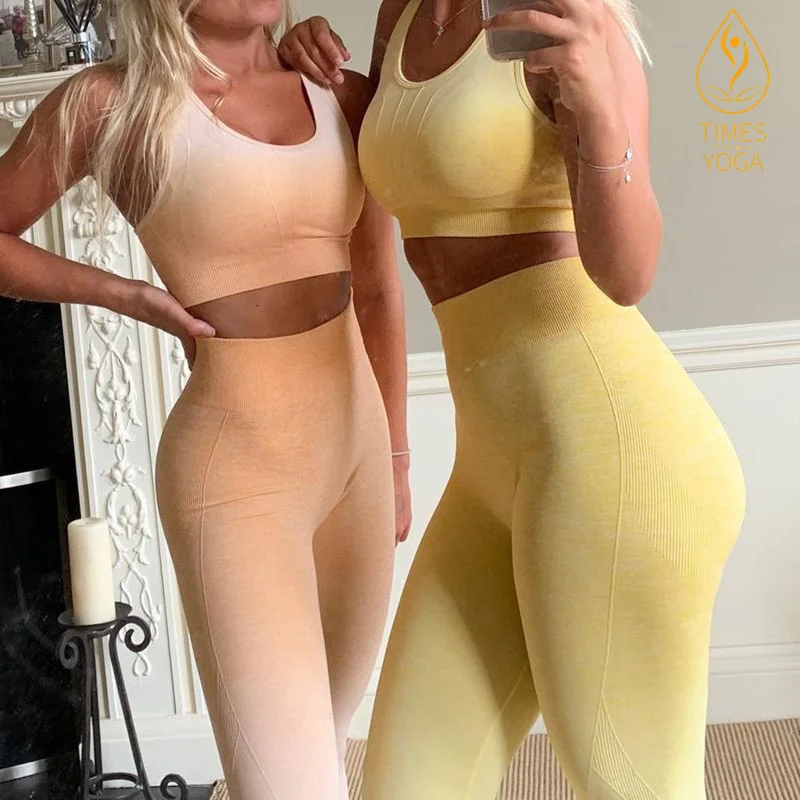 Gradient Seamless Women Yoga Set Running Clothes High Waist Leggings Crop Top Gym Workout Wear Fitness Bra Sports Suits
Gradient Seamless Women Yoga Set Running Clothes High Waist Leggings Crop Top Gym Workout Wear Fitness Bra Sports Suits