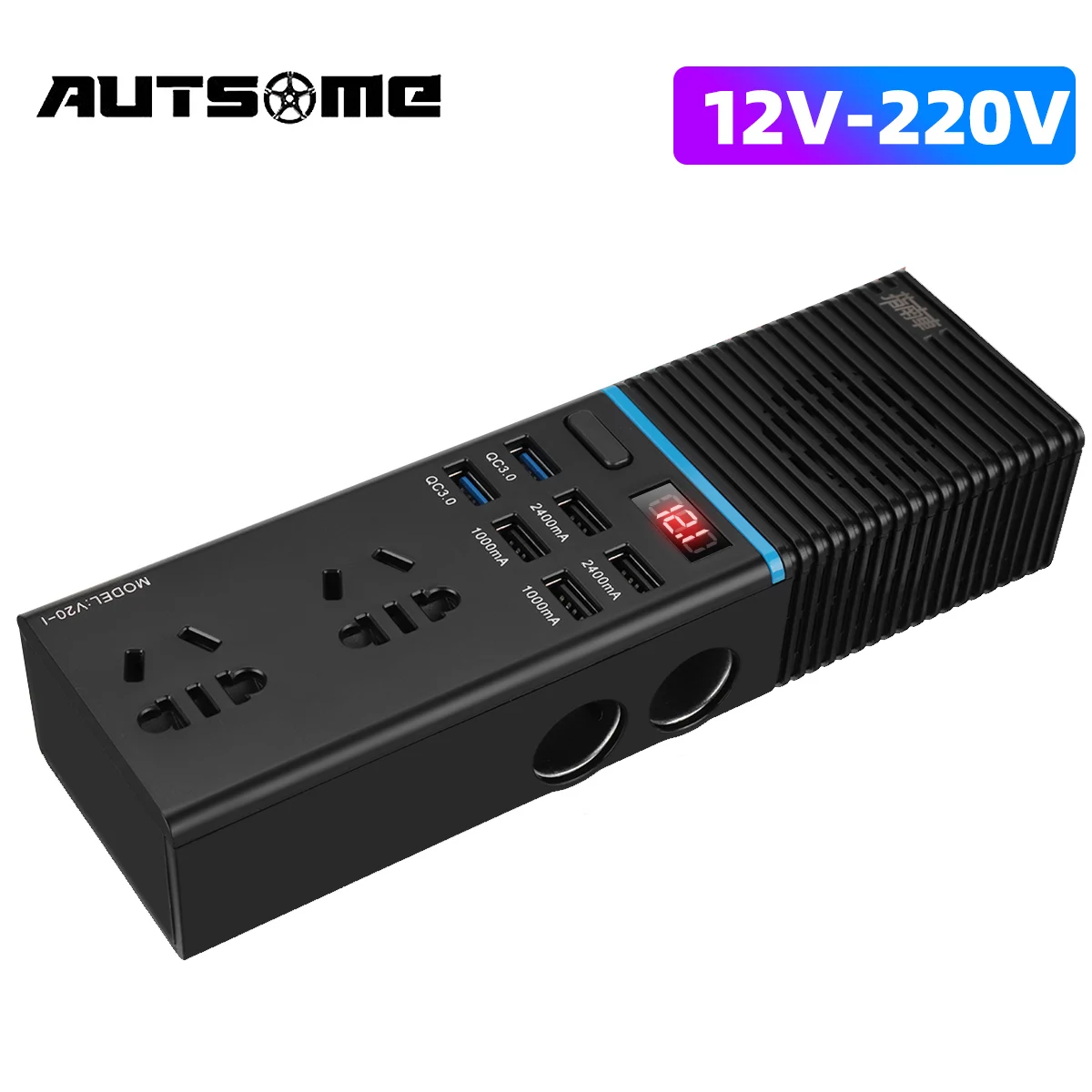 Car Inverter 200W 12V To 220V Power Supply LED Display Inverter Adapter with QC 3.0 USB Charger Fast Charging
Car Inverter 200W 12V To 220V Power Supply LED Display Inverter Adapter with QC 3.0 USB Charger Fast Charging