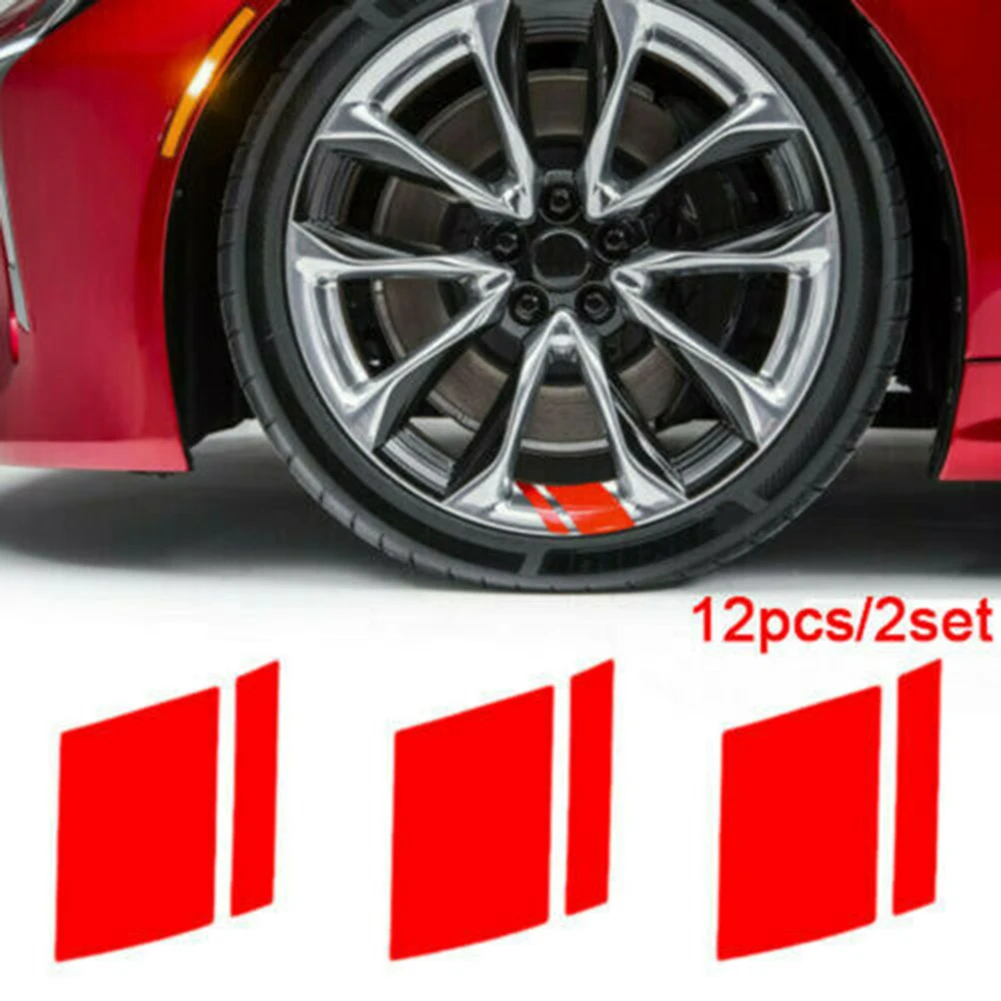 12Pcs Car Sticker Reflective Car Wheel Rim Vinyl Warning Stickers Hash Mark Stripe Racing Wheel Hub Decals For 16\" - 21\" Rims
12Pcs Car Sticker Reflective Car Wheel Rim Vinyl Warning Stickers Hash Mark Stripe Racing Wheel Hub Decals For 16\" - 21\" Rims