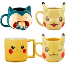Anime Pokemon Snorlax Pikachu Cartoon Ceramic Water Cup Mug Christmas Birthday Gift for Children