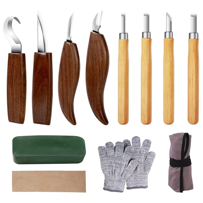 Wood Carving Tool 8 In 1 Wood Carving Tool Kit, Wood Carving Knives, With Non-Slip Cutting Gloves,Suitable For Sculpture
Wood Carving Tool 8 In 1 Wood Carving Tool Kit, Wood Carving Knives, With Non-Slip Cutting Gloves,Suitable For Sculpture