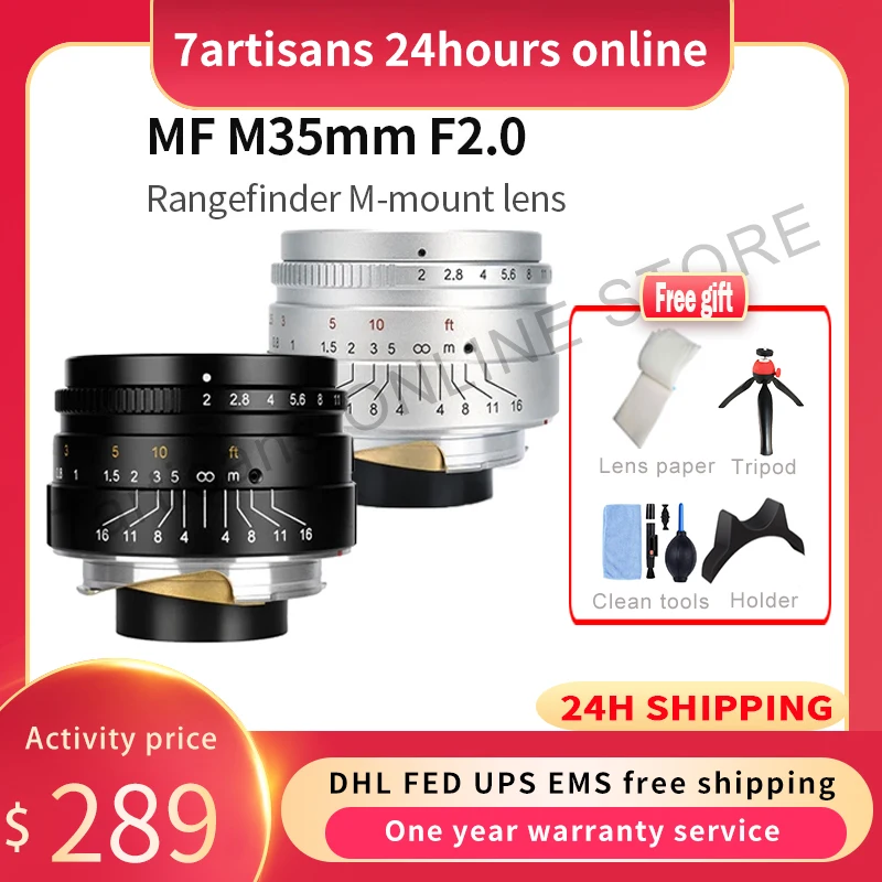 

7 artisans Profession 35mm F2.0 Large Aperture Paraxial M-Mount Lens For Leica Cameras Lens M-M M240 M3 M5 M6 M7 M8 M9 M9P M10
