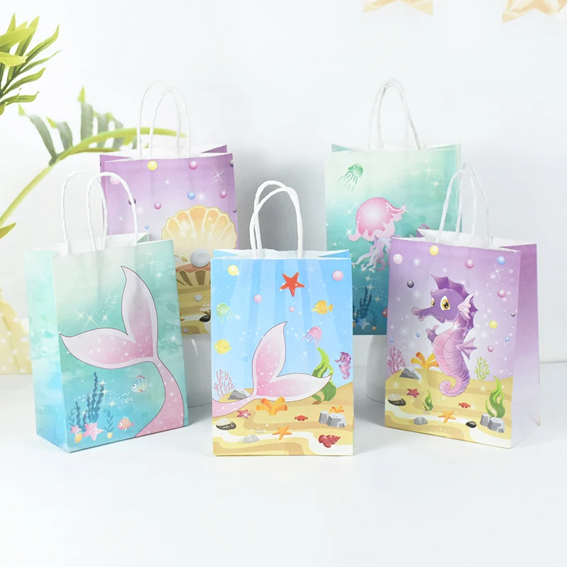 5pcs Mermaid Party Paper Gift Bags Cookie Candy Packaging Birthday Baby Shower Favor Box Hand Kraft Gift Bag Decoration Supplies
5pcs Mermaid Party Paper Gift Bags Cookie Candy Packaging Birthday Baby Shower Favor Box Hand Kraft Gift Bag Decoration Supplies