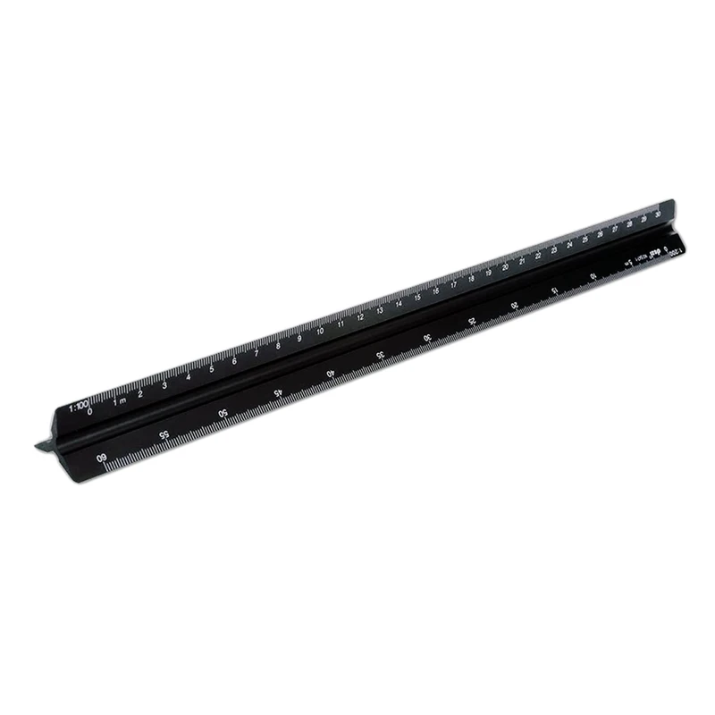 

Architectural Ruler 30 Cm Aluminum Triangular Ruler Various Scales 1:20, 1:25, 1:50, 1:75, 1:100, 1:125 For Architects