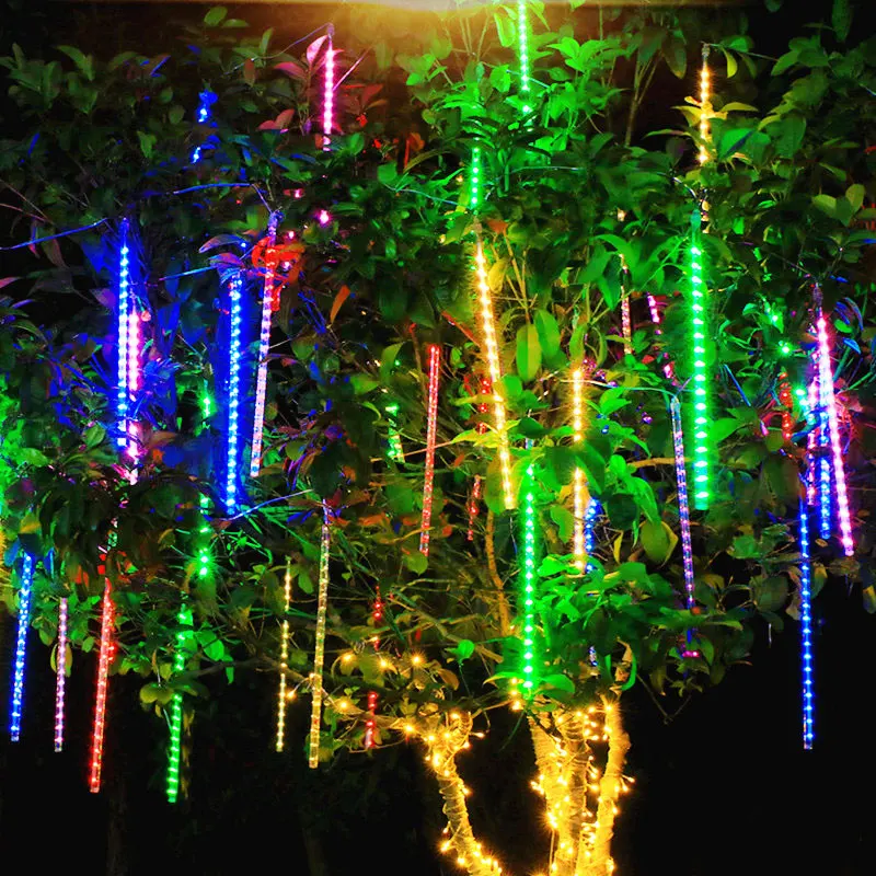 

2 PCS 30/50cm LED Fairy String Lights Outdoor Waterproof Meteor Shower Rain Festoon Street New Year Christmas Decoration Navidad