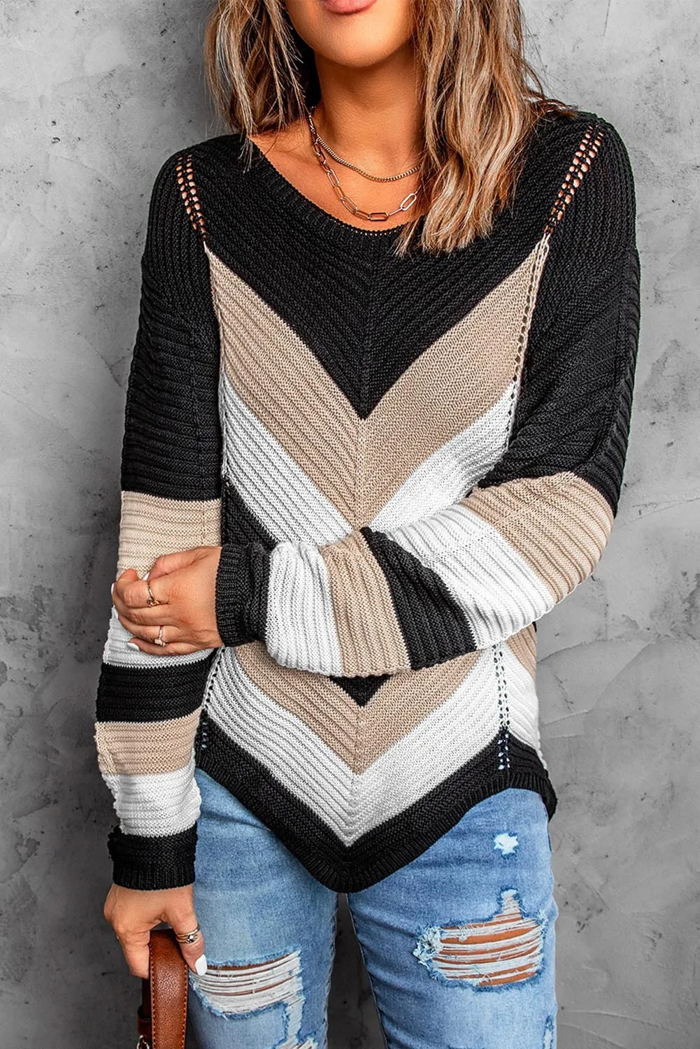 Fashion Patchwork Knitting Pullovers Women Casual Loose Fit Sweaters Winter 2022 Ladies Long Sleeve O-neck Striped Jumper Tops
Fashion Patchwork Knitting Pullovers Women Casual Loose Fit Sweaters Winter 2022 Ladies Long Sleeve O-neck Striped Jumper Tops
