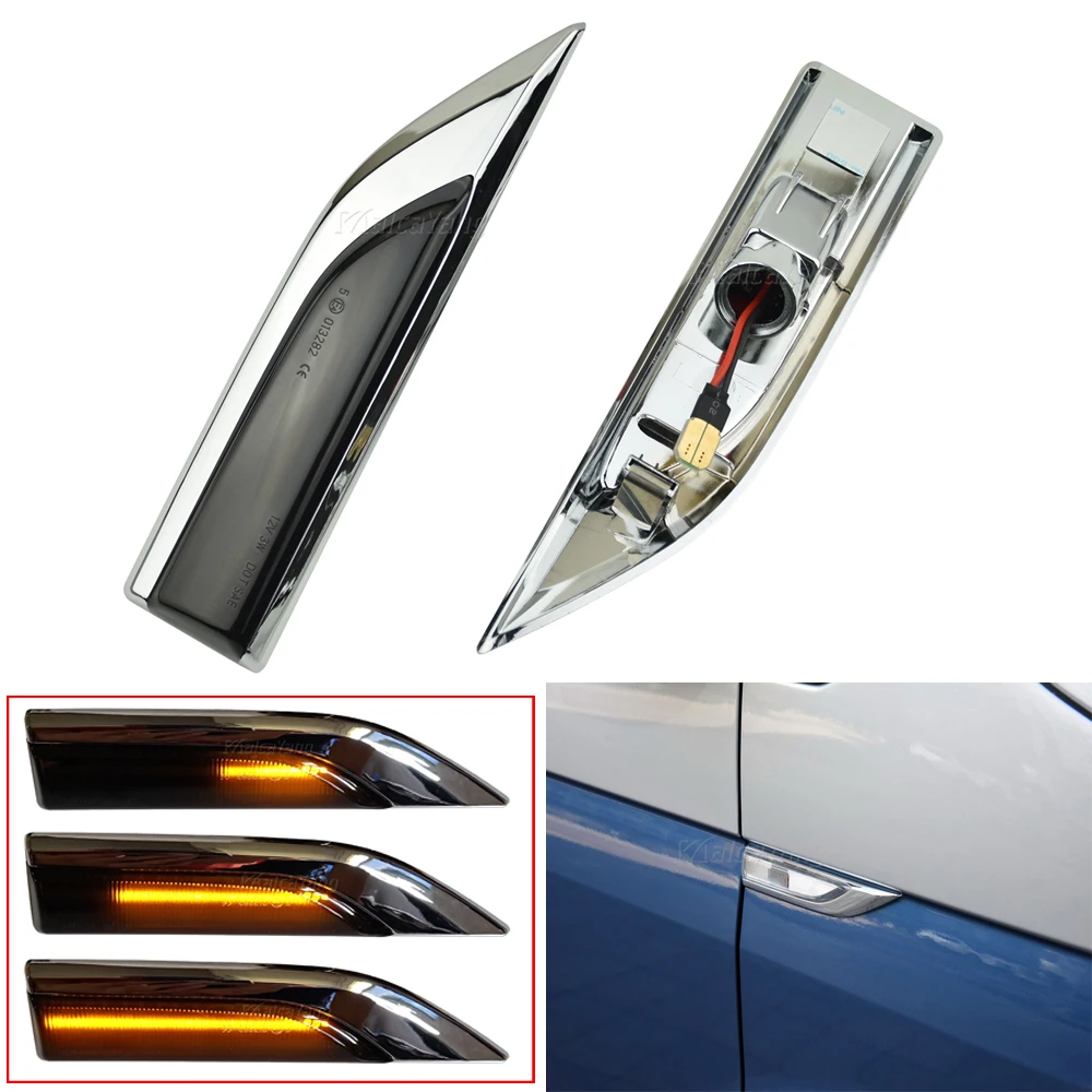 

2PCS Dynamic Blinker Indicator Side Marker LED Turn Signal Light Sequential Lamp For VW Transporter T5 T6 Multivan Caddy