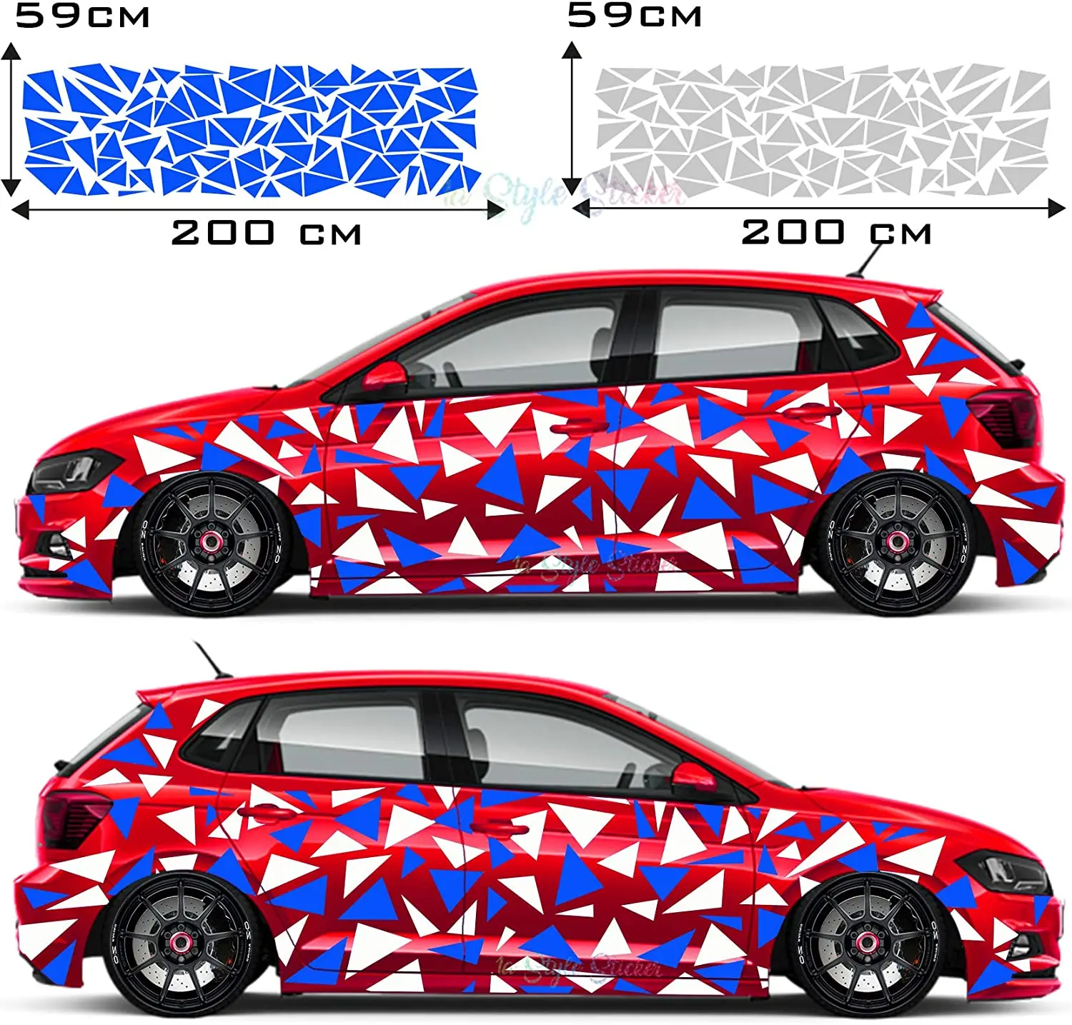 

Car Sticker Pointed Triangles Pattern Car Tattoo 2 Colors Camouflage Look Camo Sticker Pack of Camouflage Style Tuning