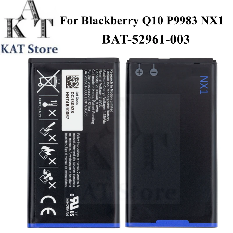 Аккумулятор для мобильного телефона Blackberry Q10 P9983 NX1 BAT-52961-003 2100 мАч, Аккумуляторный аккумулятор, запасные части, замена
Аккумулятор для мобильного телефона Blackberry Q10 P9983 NX1 BAT-52961-003 2100 мАч, Аккумуляторный аккумулятор, запасные части, замена