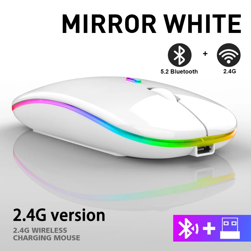Rechargeable Bluetooth Wireless Mouse with 2.4GHz USB RGB 1600DPI Mouse for Computer Laptop Tablet PC Macbook Gaming Mouse Gamer
Rechargeable Bluetooth Wireless Mouse with 2.4GHz USB RGB 1600DPI Mouse for Computer Laptop Tablet PC Macbook Gaming Mouse Gamer