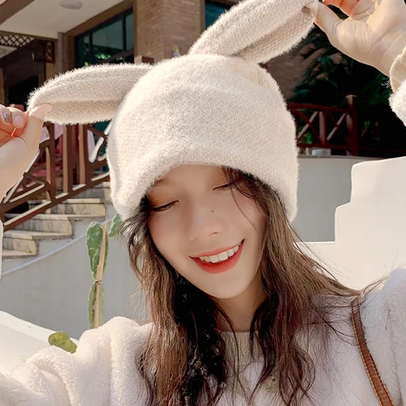 Women Rabbit Ears Fur Hat Winter Warm Knitted Wool Hats Cap Lamb Plush Cap Girls Korean Bunny Ear Bonnets Skullies Beanies
Women Rabbit Ears Fur Hat Winter Warm Knitted Wool Hats Cap Lamb Plush Cap Girls Korean Bunny Ear Bonnets Skullies Beanies