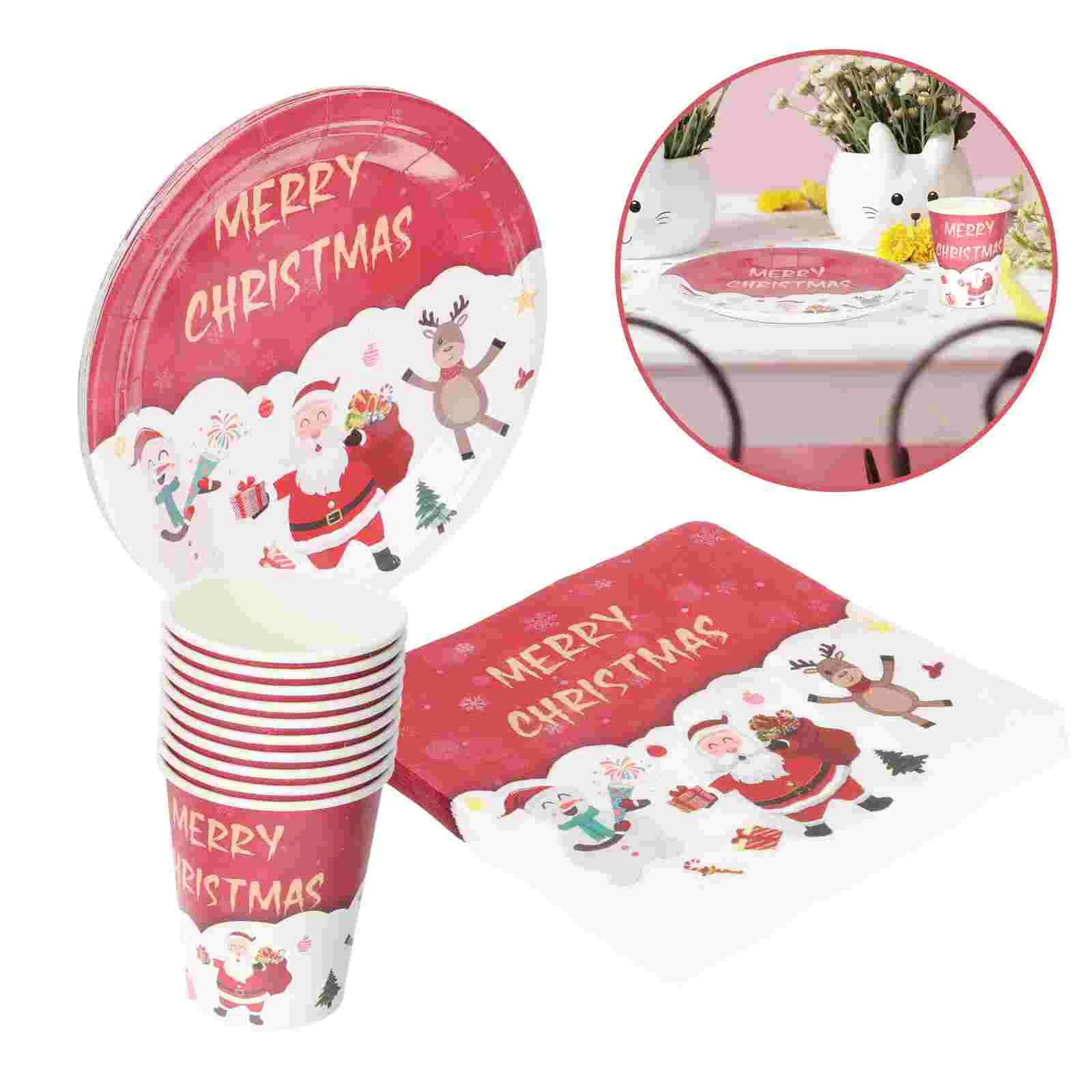 Christmas Party Plates Dinnerware Disposable Napkins Set Tableware Paper Beveragecup Plate Supplies Santa Claus Cups Tree
Christmas Party Plates Dinnerware Disposable Napkins Set Tableware Paper Beveragecup Plate Supplies Santa Claus Cups Tree