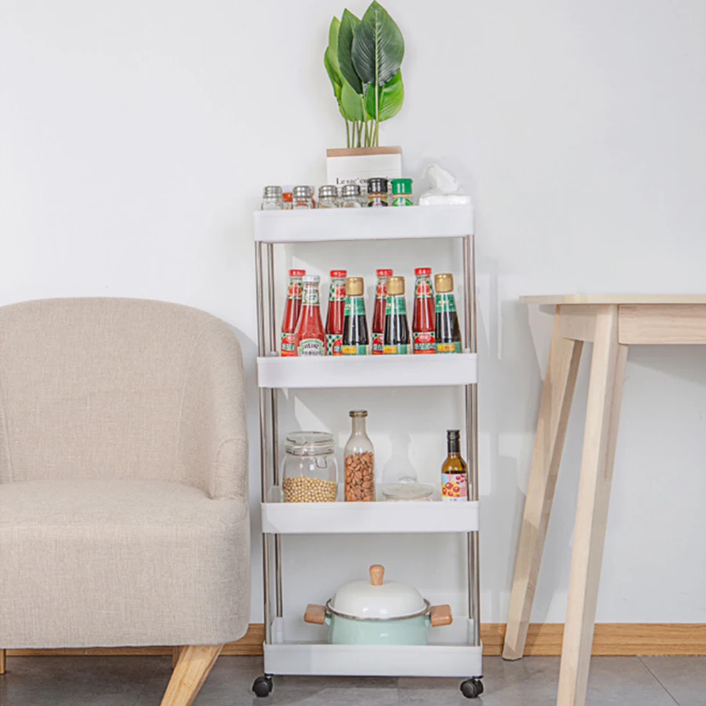 Space Saving Organizer Mobile Shelf Multi-layer with Rolling Wheels 3/4 Layer Storage Cart Household Rack for Kitchen Bathroom
Space Saving Organizer Mobile Shelf Multi-layer with Rolling Wheels 3/4 Layer Storage Cart Household Rack for Kitchen Bathroom