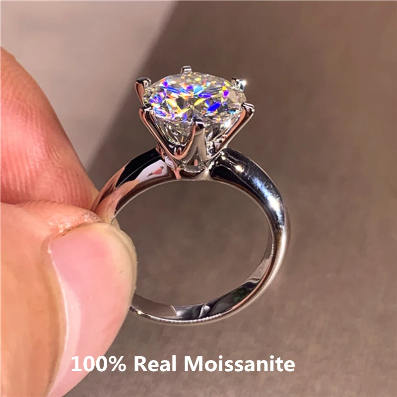 Classic 6 Prongs 5 Carat Round Moissanite Ring Sterling Silver Plated 14K Gold High Clarity D Color Diamond Rings Woman Jewelry
Classic 6 Prongs 5 Carat Round Moissanite Ring Sterling Silver Plated 14K Gold High Clarity D Color Diamond Rings Woman Jewelry
